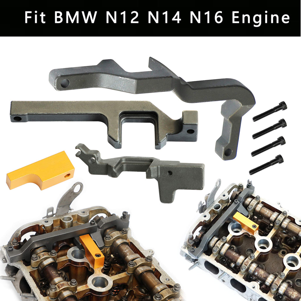 DPTOOL crank alignment tool in use on MINI engine ensuring correct TDC positioning