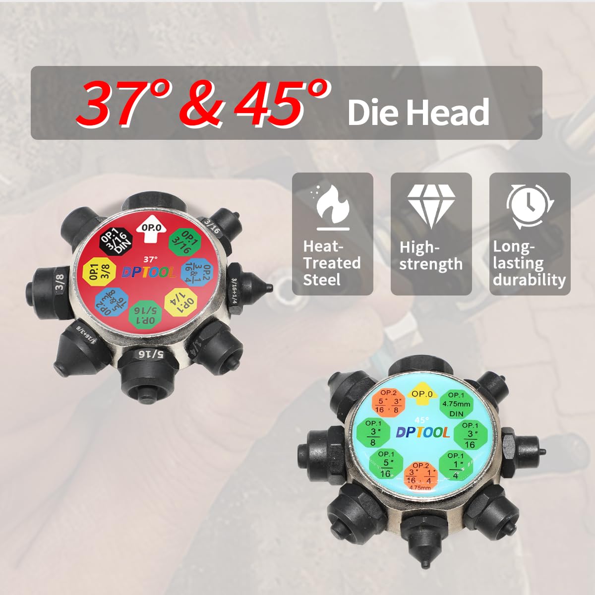 DPTOOL flaring cones detail with smooth surfaces for consistent single double and bubble flares