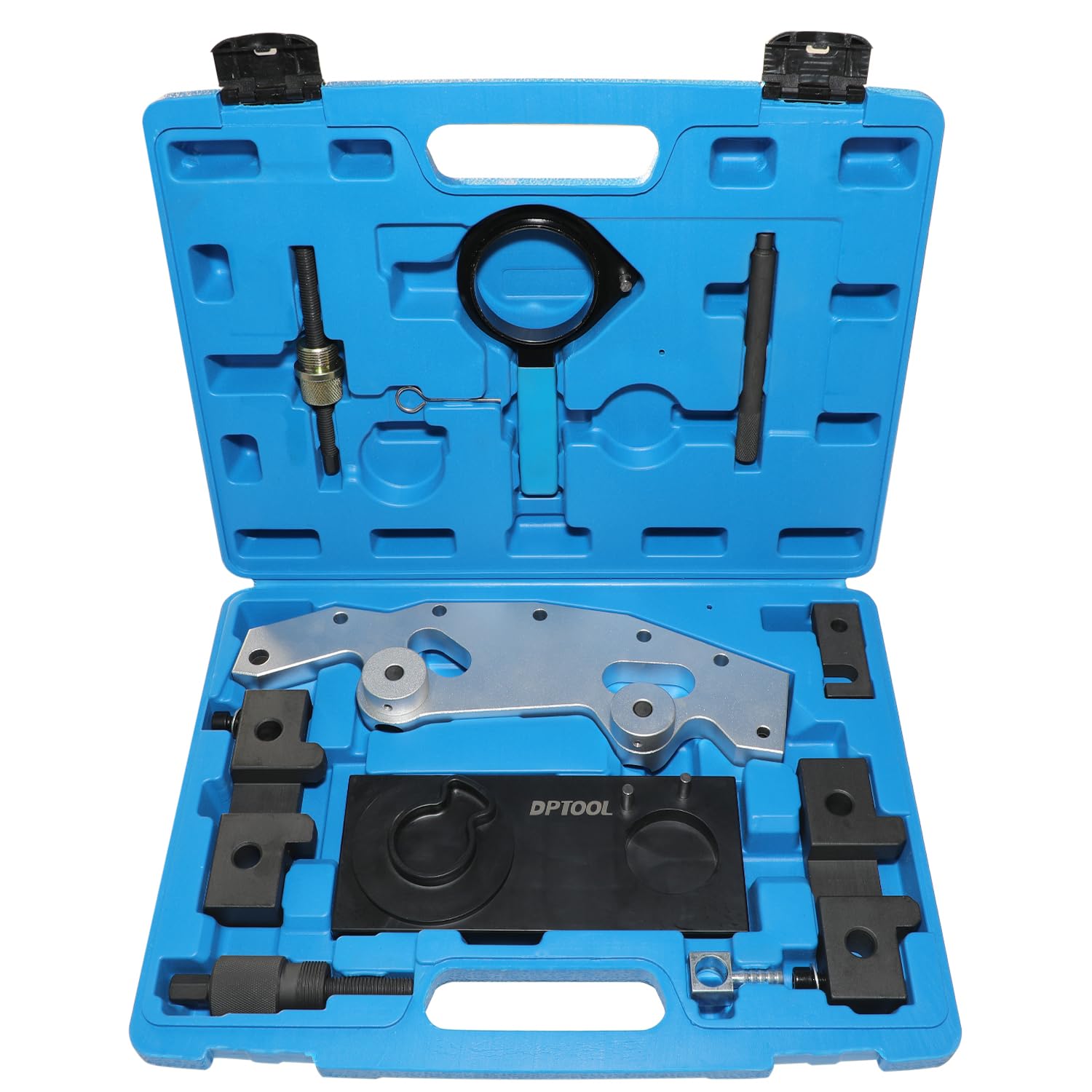 DPTOOL front view of open case showing organized timing tool set and fast access