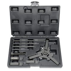 DPTOOL front view of puller kit showing all six jaws and central screw for versatile removal