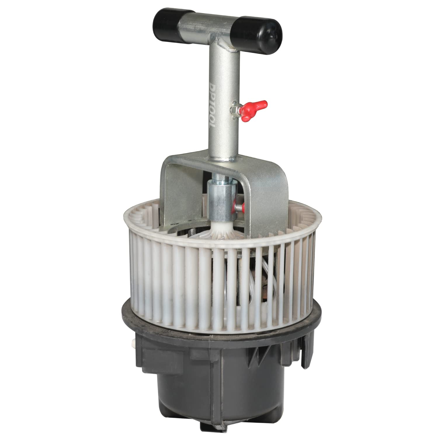DPTOOL tool mounted on blower motor demonstrating correct engagement benefit