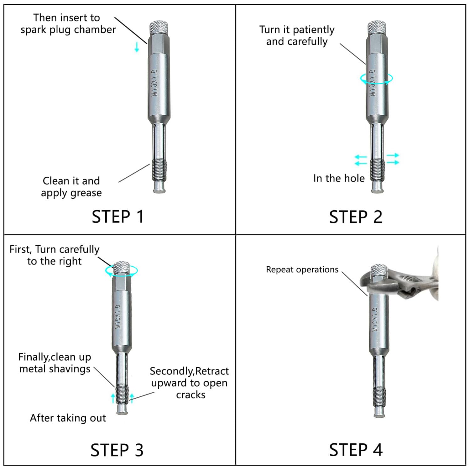 DPTOOL on workbench with tools showing practical shop use and faster spark plug repairs