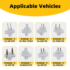 DPTOOL array of noid adapters on a workbench demonstrating connector coverage