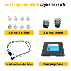 DPTOOL close-up of LED noid light and probe showing clear pulse visibility