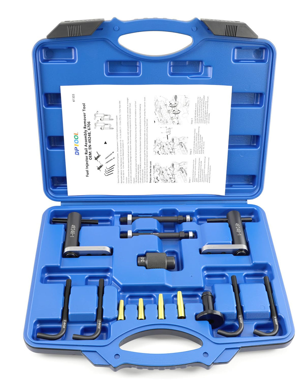 DPTOOL rail assembly remover front view showing durable construction and safer removals