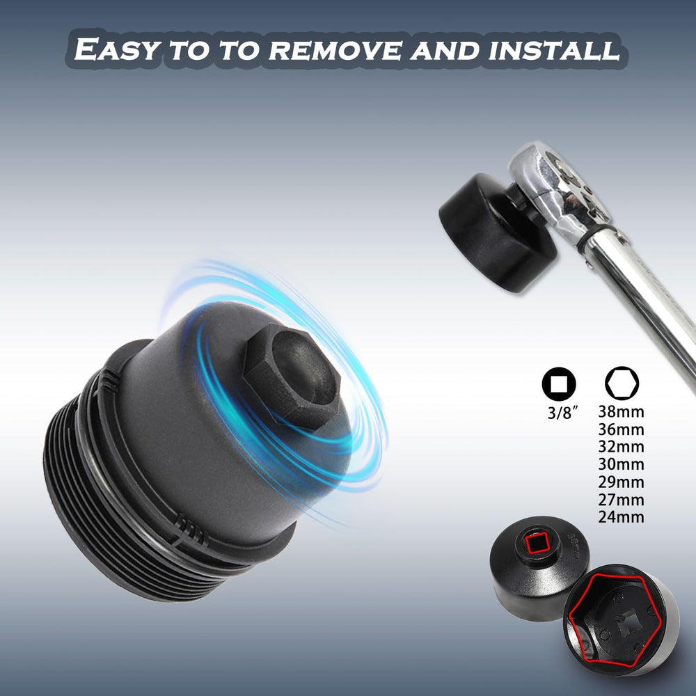 DPTOOL socket attached to 3/8" ratchet showing scale and practical workshop use