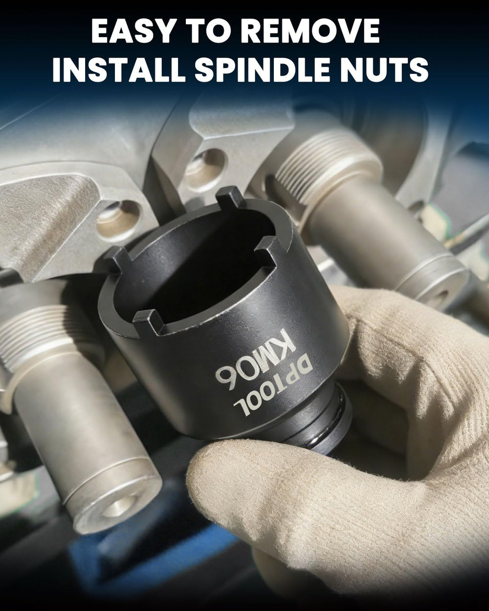 DPTOOL socket size stamping visible for easy size identification during work