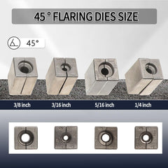 DPTOOL split dies and reaming cones displayed neatly, enabling exact tube size compatibility