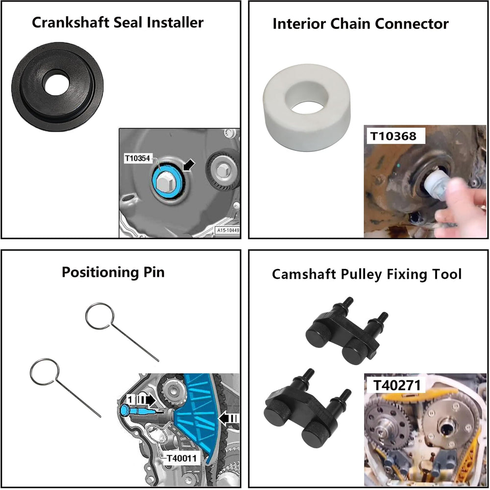 DPTOOL T40267 chain locking tool installed on sprocket to prevent rotation