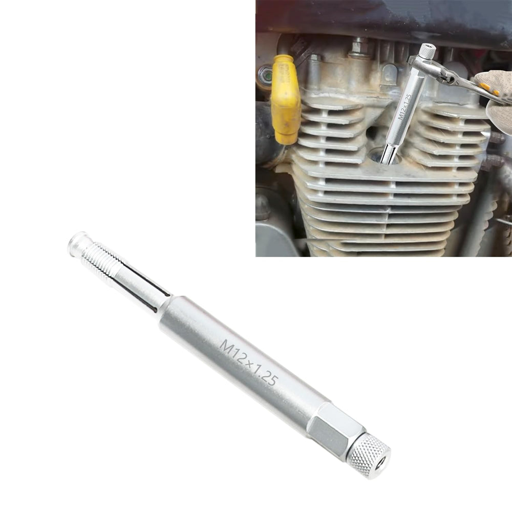 DPTOOL close-up of the M12x1.25 thread chaser cutting edges and hardened flutes