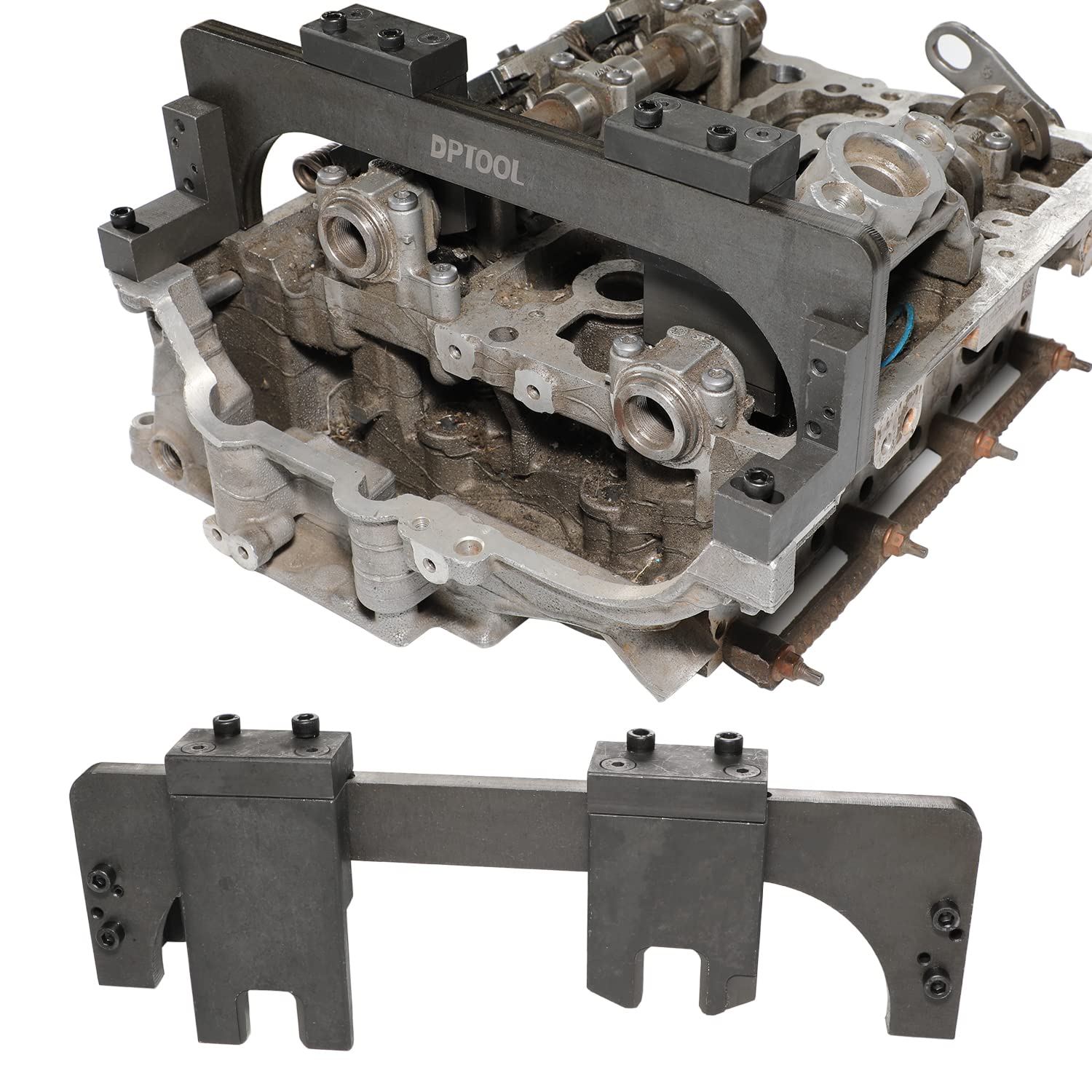 DPTOOL timing pins and tensioner arranged to speed up chain replacement tasks