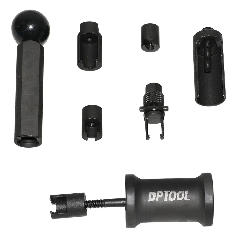 DPTOOL varied puller heads closeup for correct injector engagement