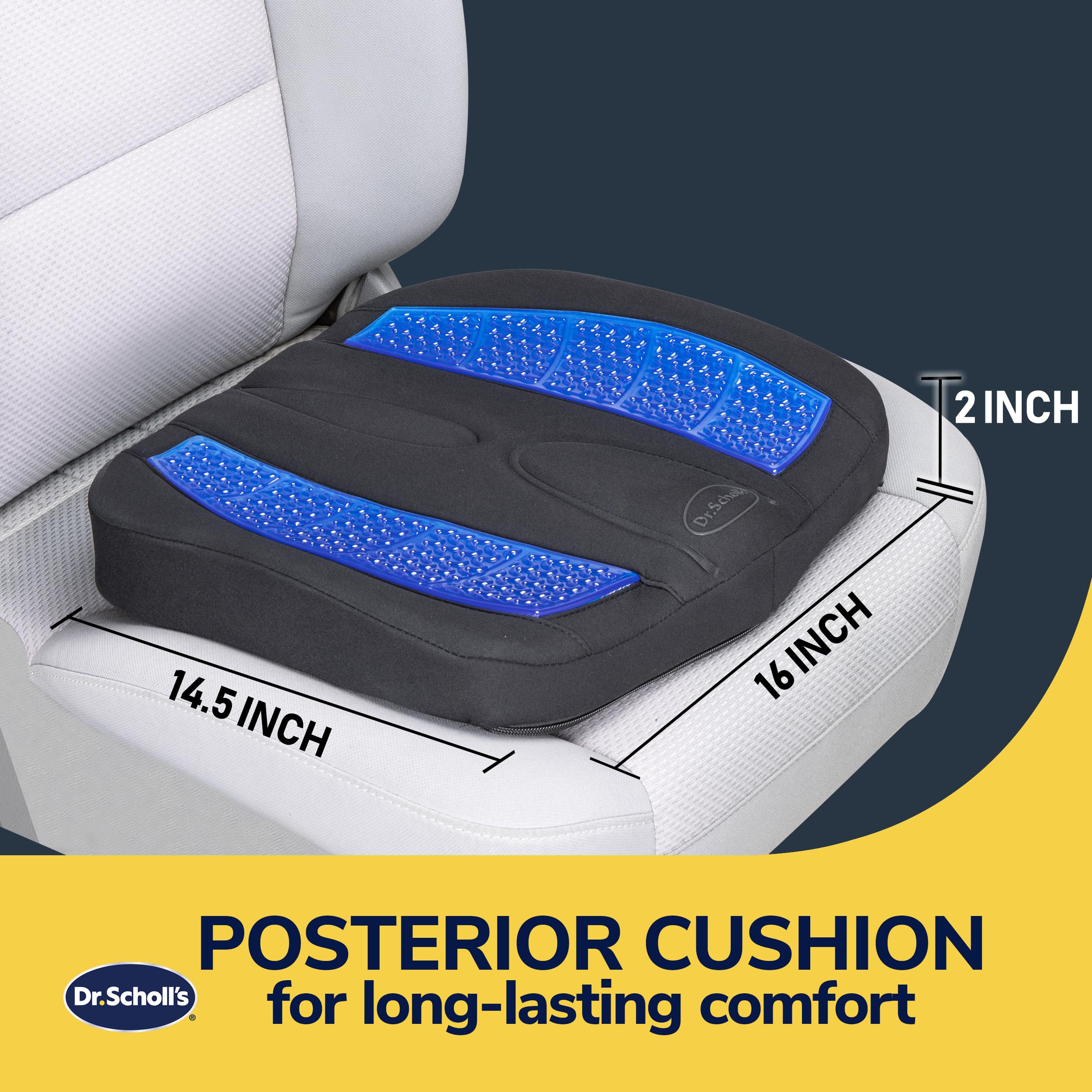 Dr. Scholl's anti-slip backing detail offering stability and reduced cushion movement
