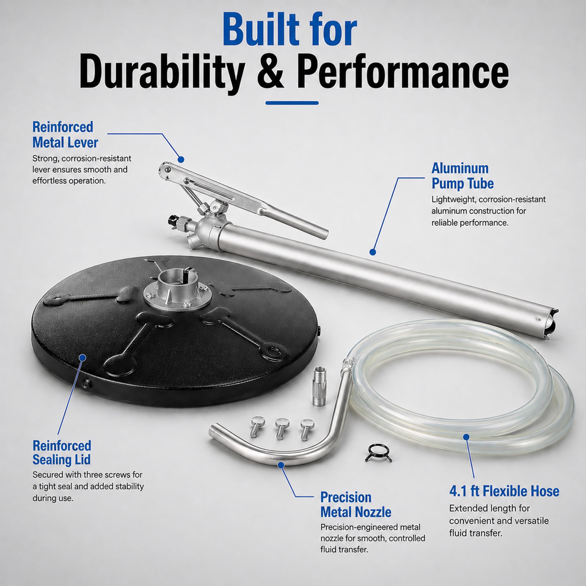 DR. tuer metal cover plate and three-bolt mount illustrating secure, wobble-free stability