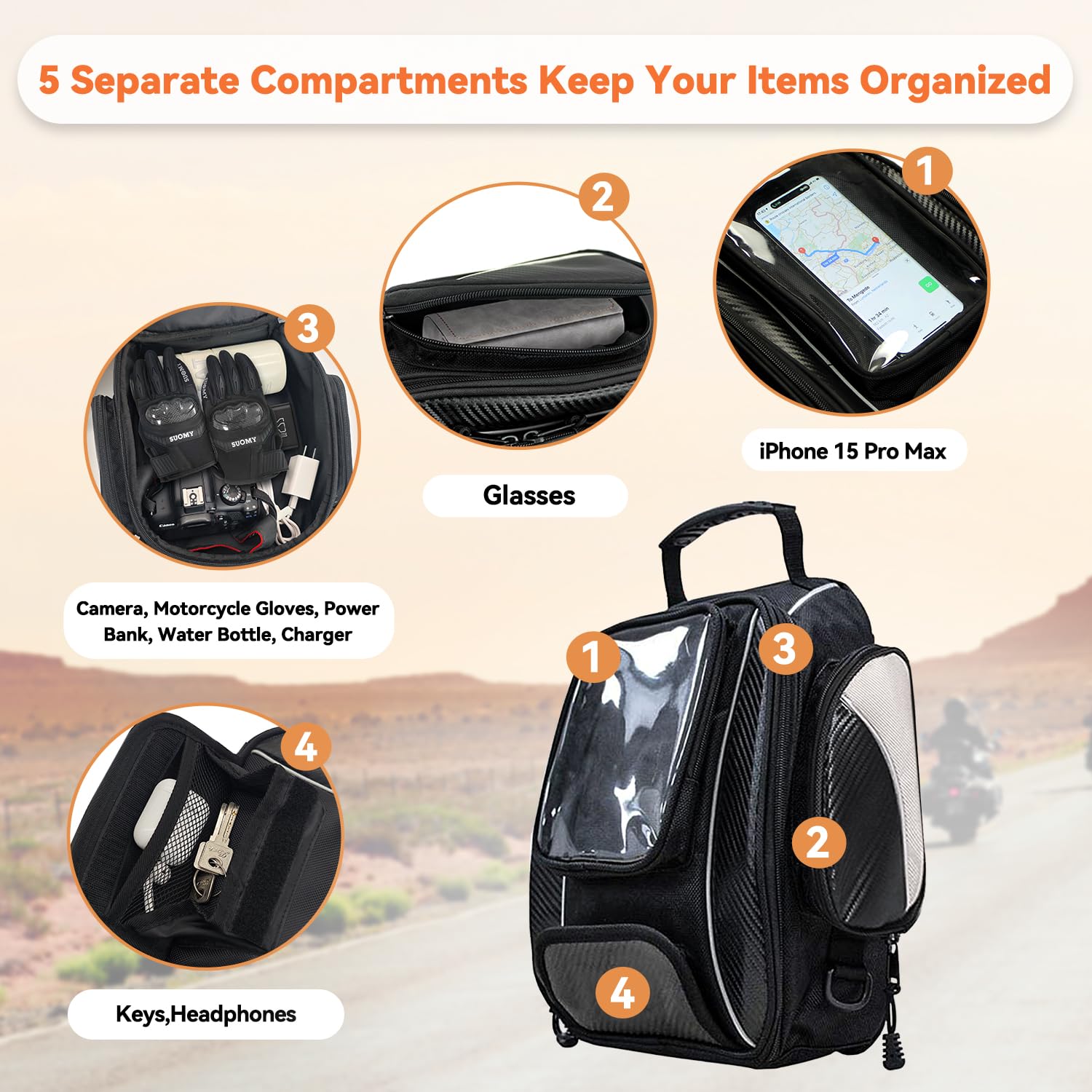 Dracarys interior pockets organized for small essentials and tools