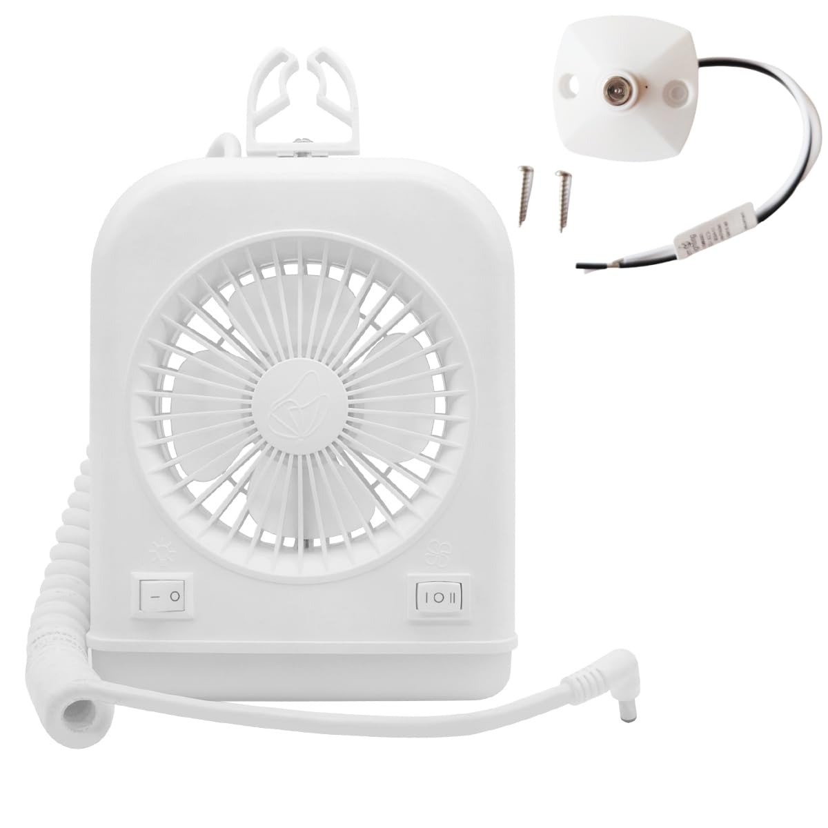 Dream lighting front profile showing fan and LED light, compact design benefit