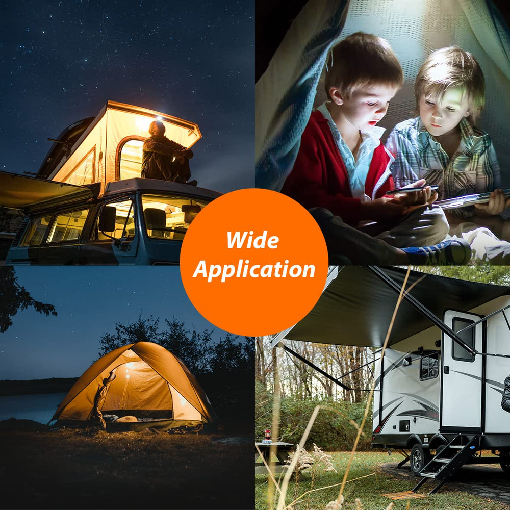 Dream lighting lit in an RV cabin reading setup, comfortable warm light