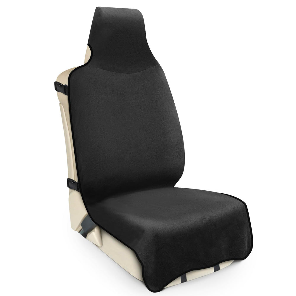 DREAMANIA front seat cover flat lay shows full-size protection benefit