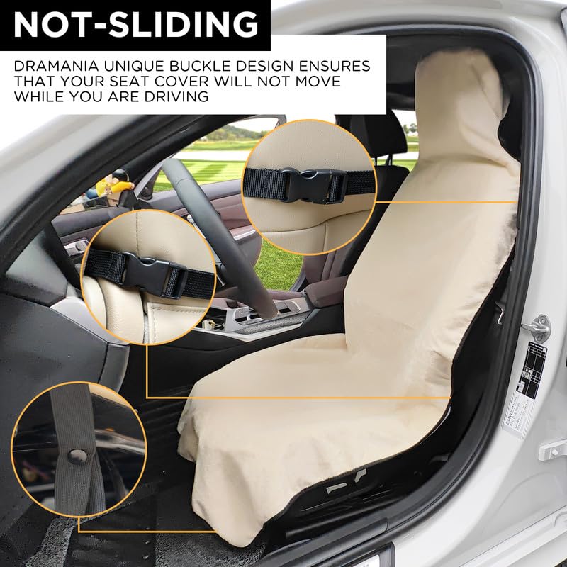 DREAMANIA installed on front seat demonstrating easy placement and coverage