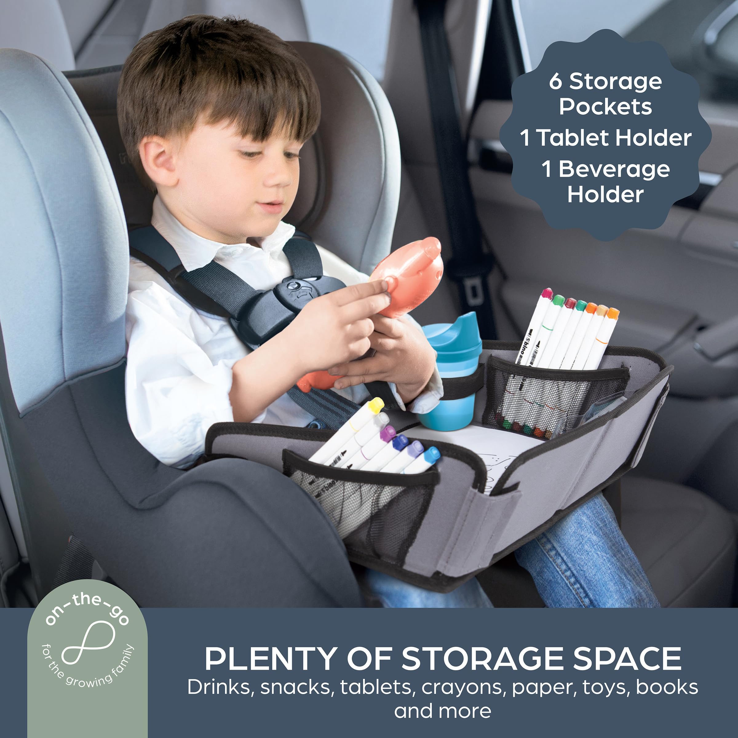 Dreambaby close-up of six pocket details keeping snacks and tools secure while traveling
