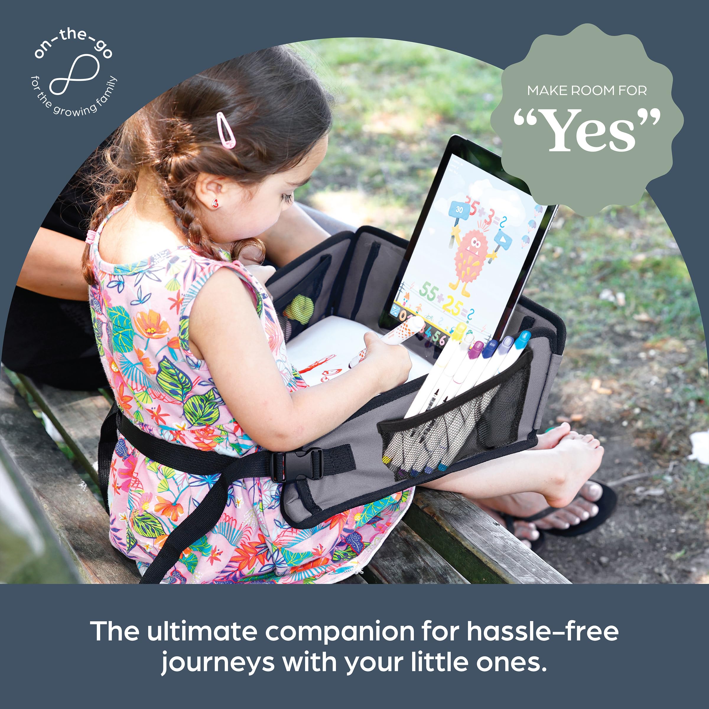 Dreambaby folded flat for packing, saving space and easing storage on the go