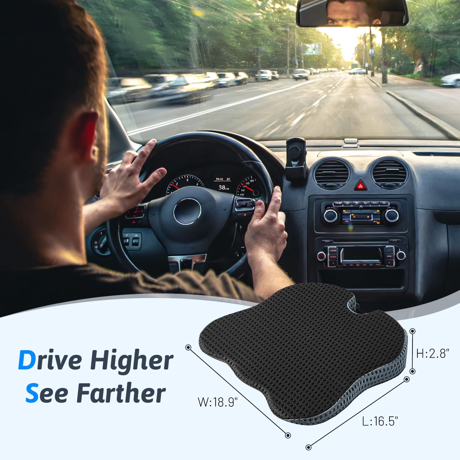 Dreamer Car side wedge profile closeup highlighting ergonomic lift