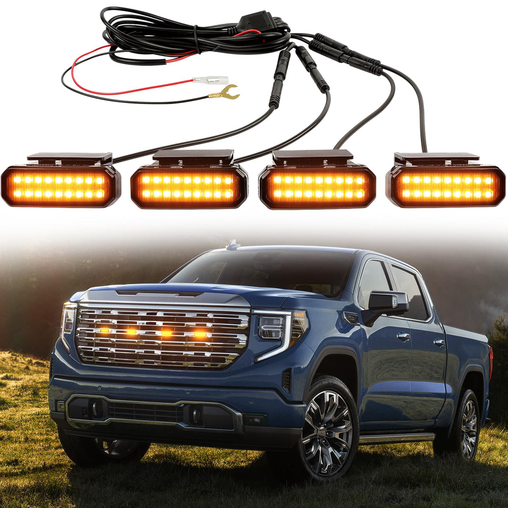 DREAMOTOR front grille overview showing four amber lights and bold styling benefit