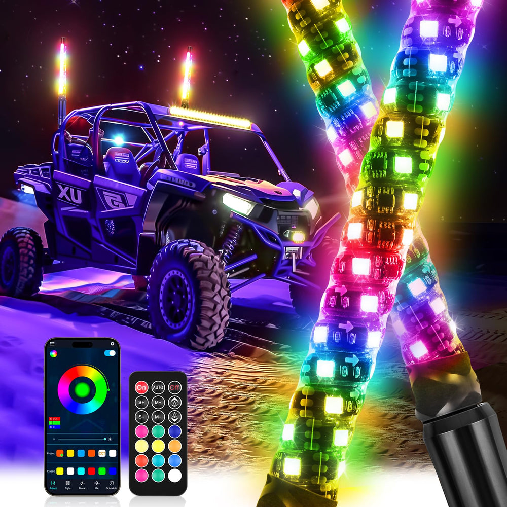 DREAMOTOR whip lights front packaging showing two 1ft whips and accessories for quick identification
