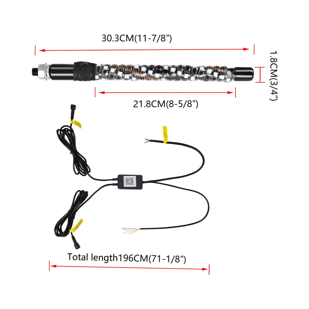 DREAMOTOR night trail lifestyle image showing bright RGB whips improving group visibility