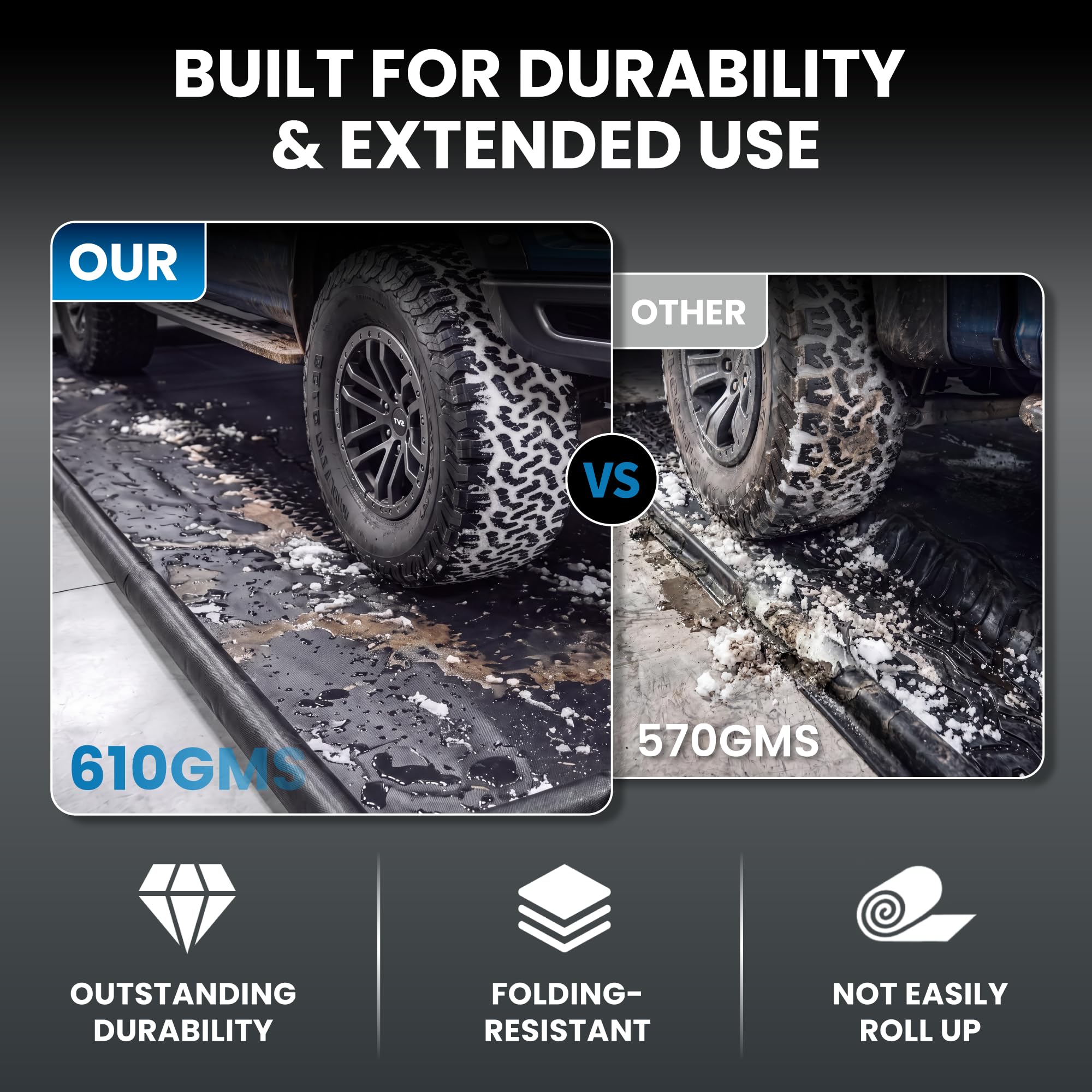 DremGara included premium squeegee and hook-and-loop strips for easy cleanup