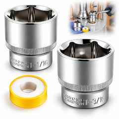 Dreyoo front view kit showing both sockets and PTFE tape for complete maintenance