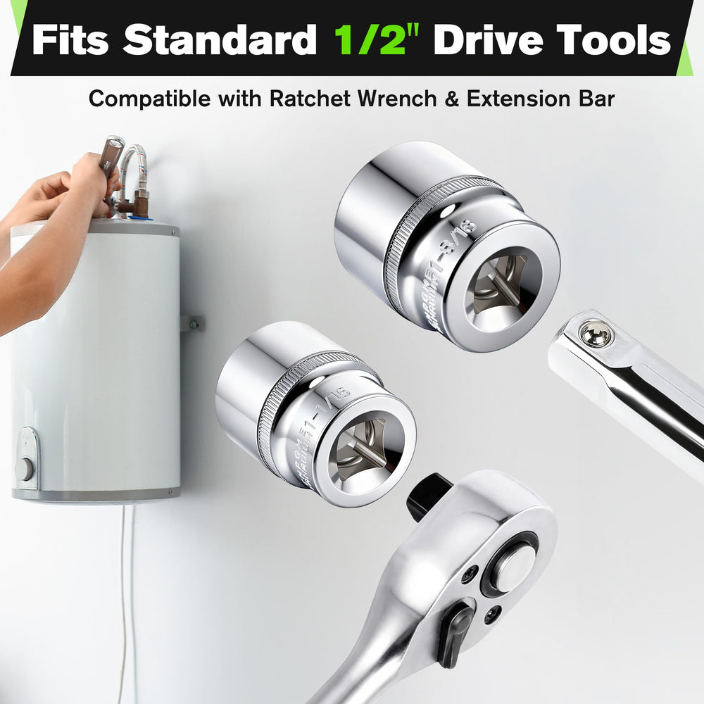 Dreyoo stamped socket sizes visible to confirm 1-1/16" and 1-3/16" fit