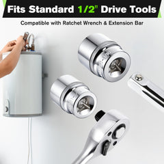 Dreyoo stamped socket sizes visible to confirm 1-1/16" and 1-3/16" fit