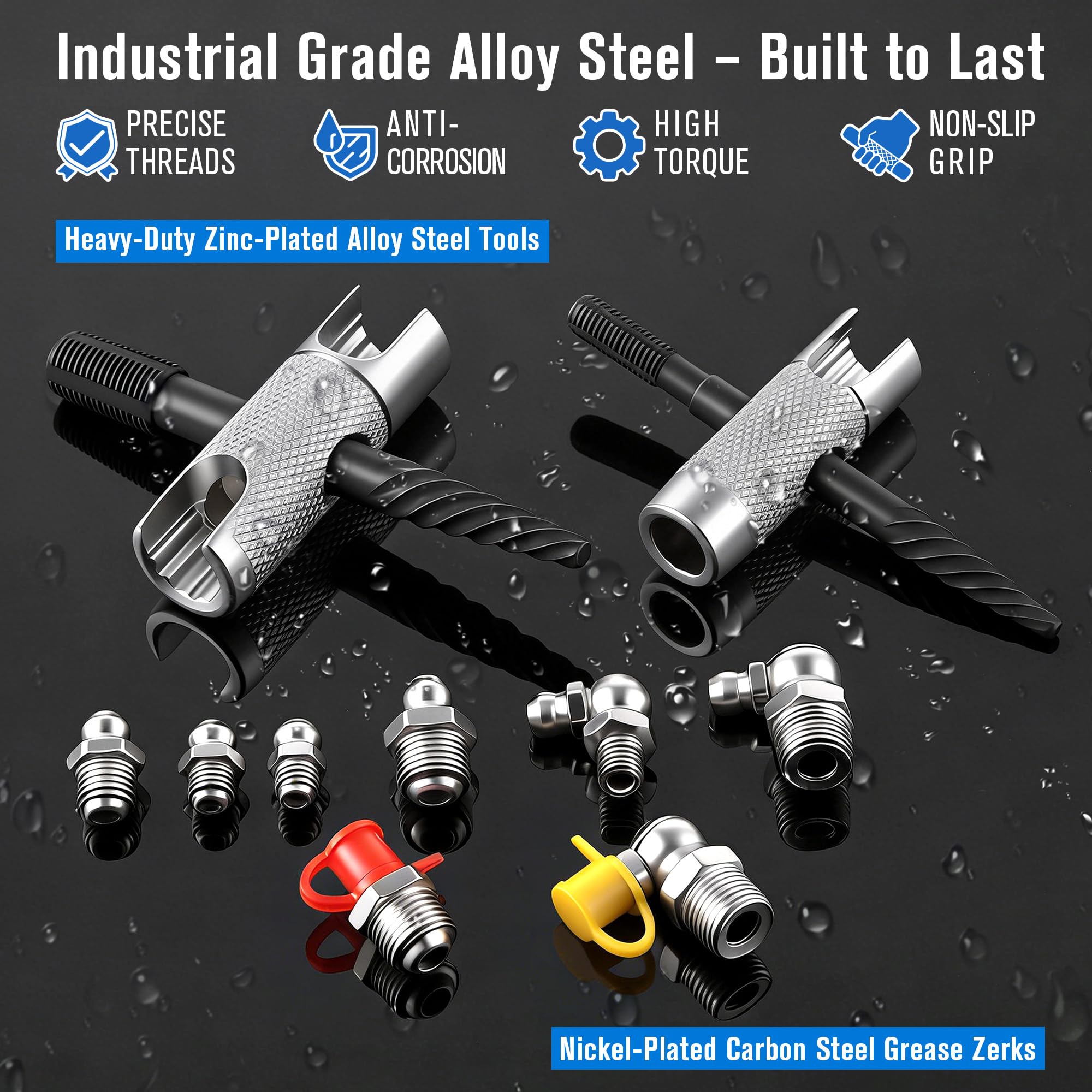Dreyoo close-up of dual-head grease tools demonstrating durable construction