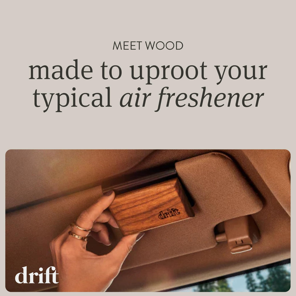 drift air freshener installed on visor demonstrating discreet fragrance benefit