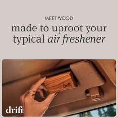 drift air freshener installed on visor demonstrating discreet fragrance benefit