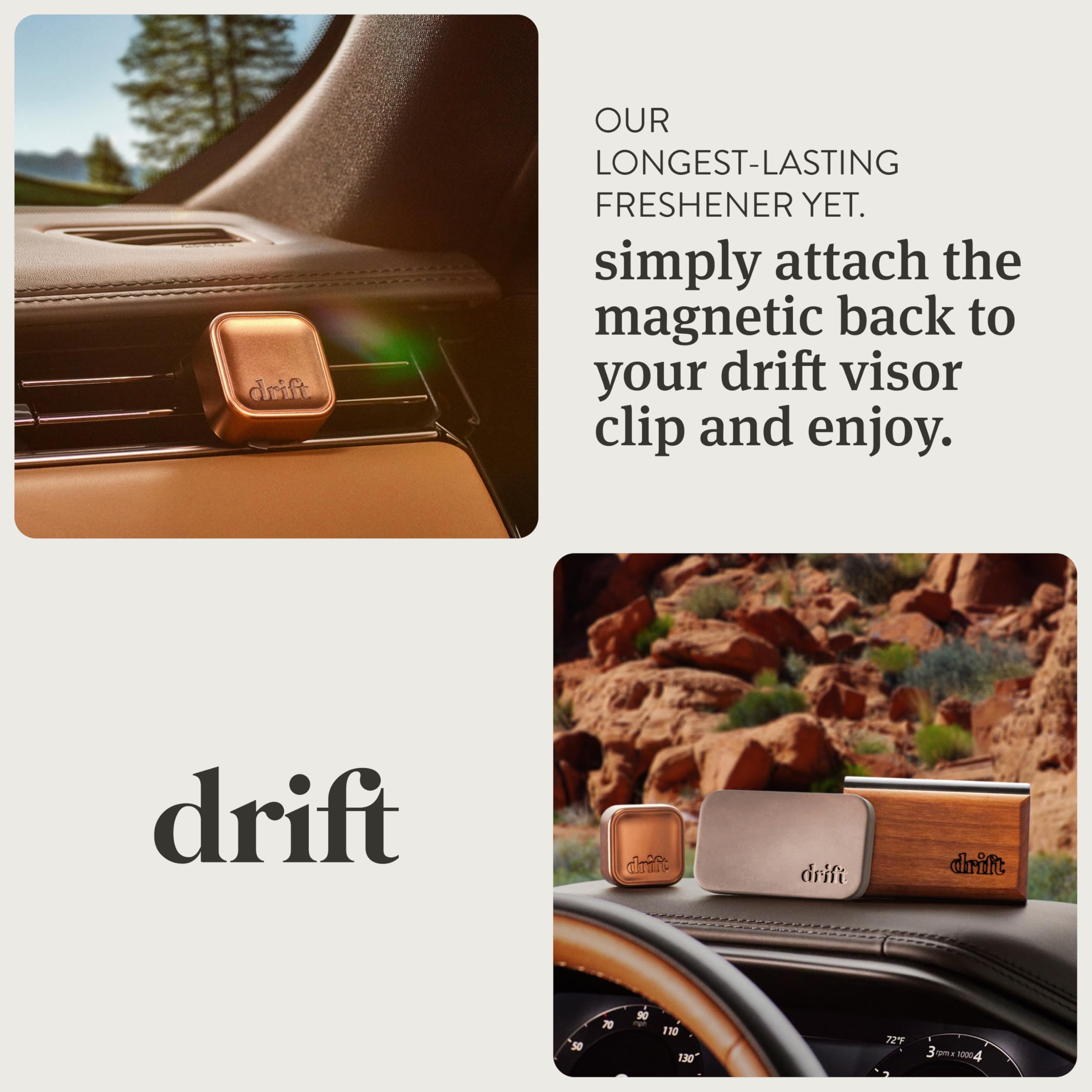 drift Grove refill next to a credit card for scale, showing compact portable size