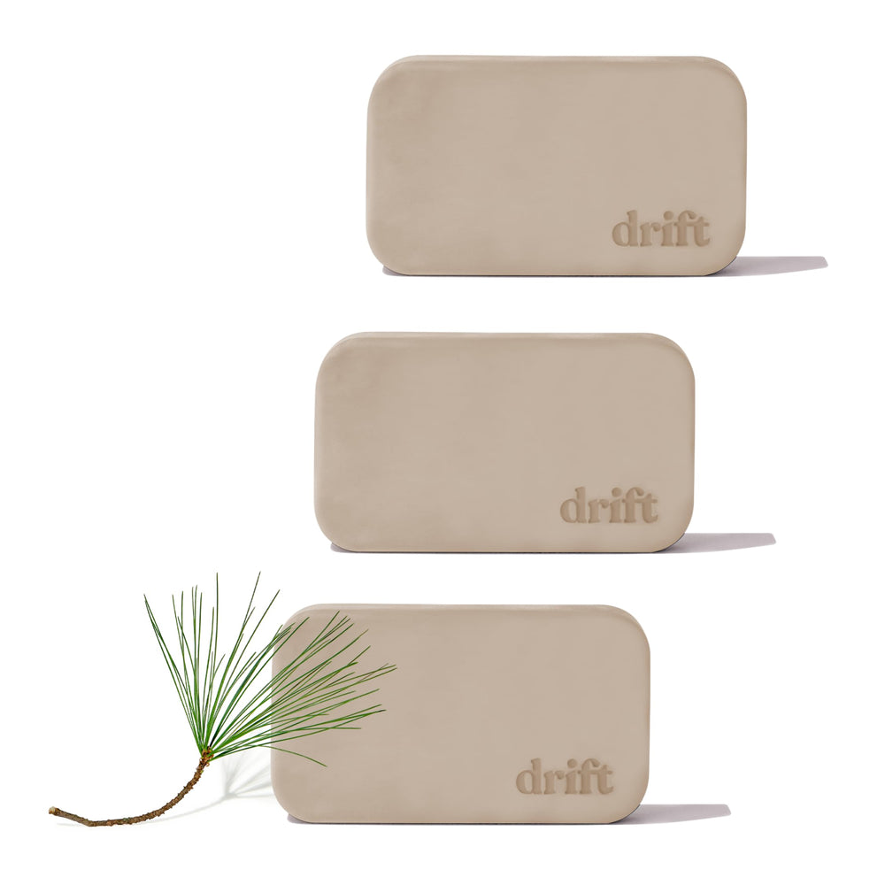 drift pine stone front packaging showing refill trio and pine scent benefit
