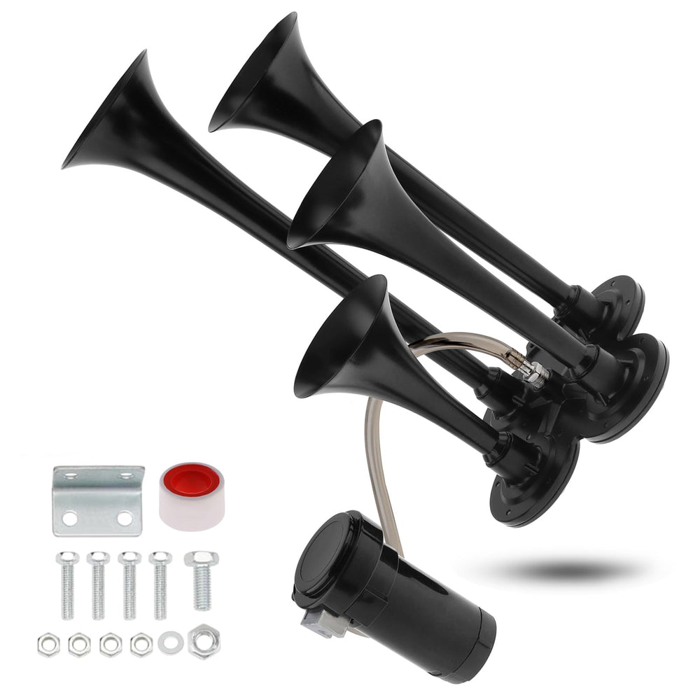 DriSentri front view of four-trumpet horn kit showing powerful warning presence