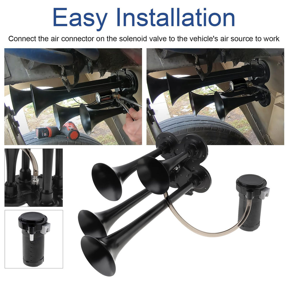 DriSentri horn next to ruler showing compact size for versatile vehicle fitment