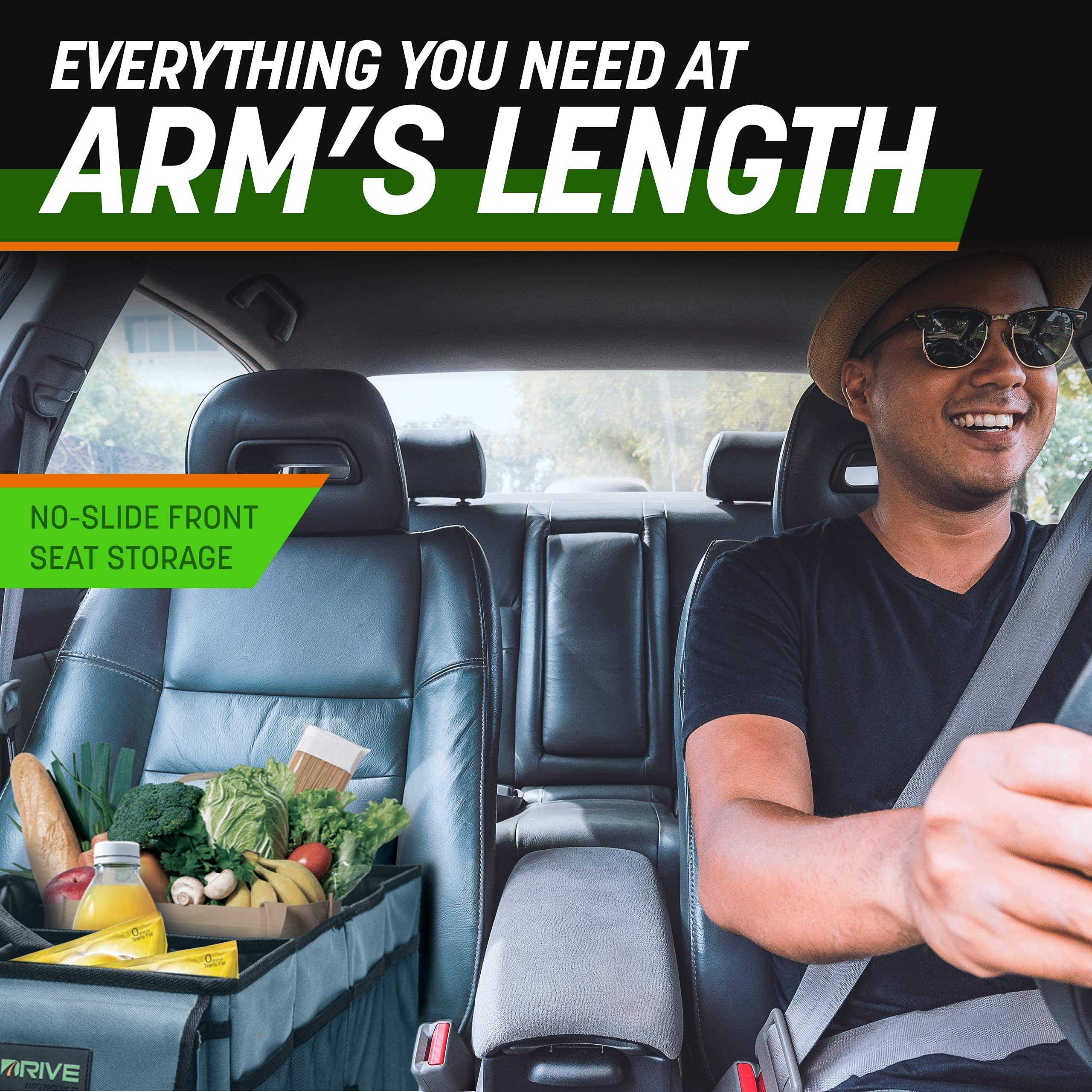DRIVE top view showing compartment division for tools, cables, and groceries organization