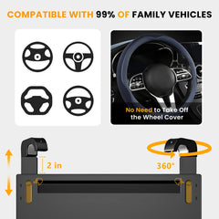 DriVie top view showing phone and tablet slot holding device for hands-free use