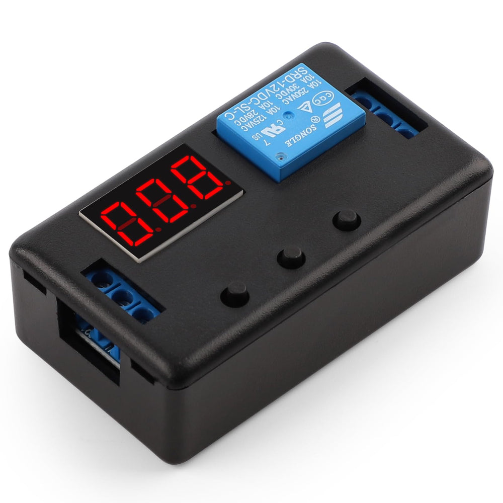 DROK front panel view showing LED display and buttons, clear setup benefit