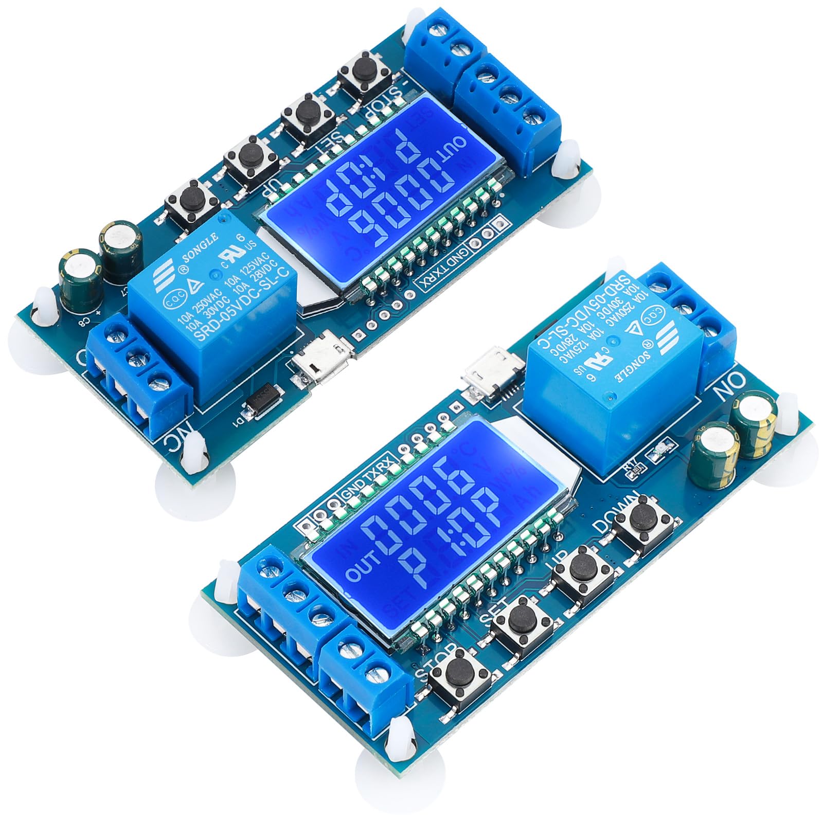 DROK front panel LCD showing mode and time for easy monitoring