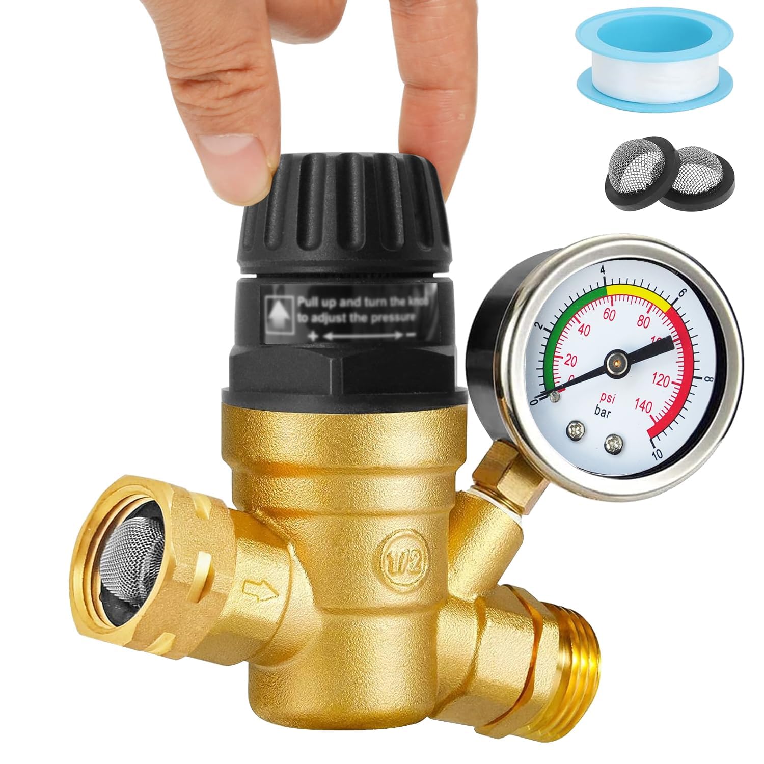 Drphiru front view regulator showing body and fittings for secure protection