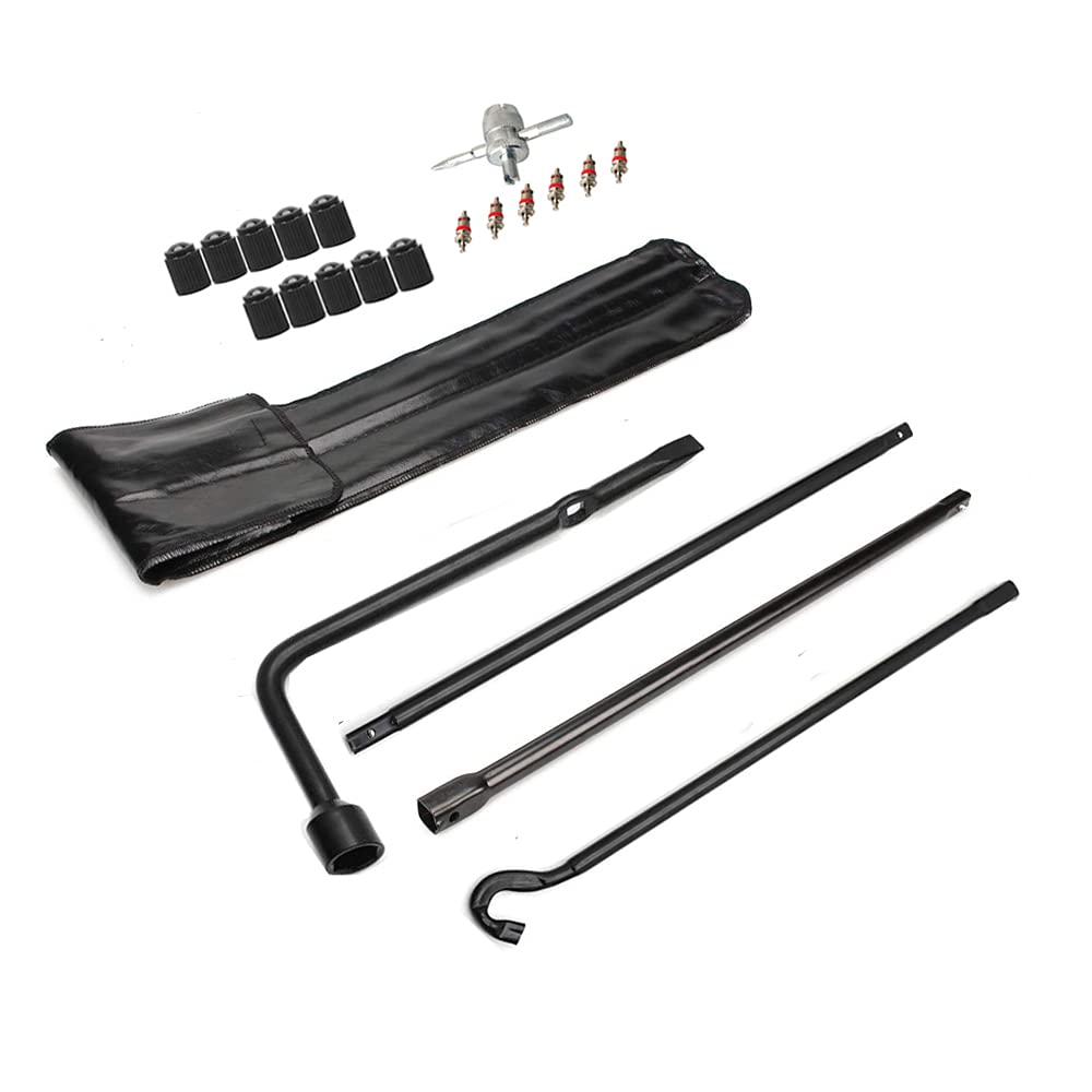 Dr.Roc kit front layout showing complete spare tire tool set and compact bag