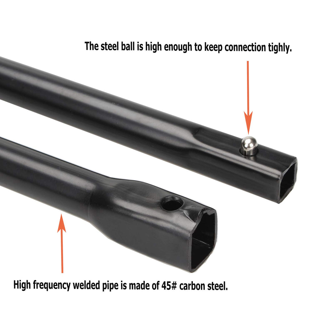 Dr.Roc close-up of hook and extension rods showing corrosion-resistant finish