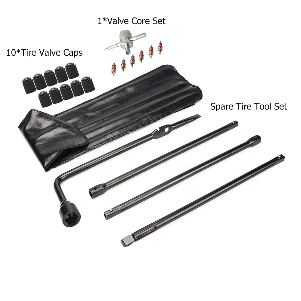 Dr.Roc kit being used to lower a spare under a truck for reliable roadside replacement