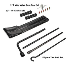 Dr.Roc tools lowering a Toyota Tacoma spare tire demonstrating easy roadside use