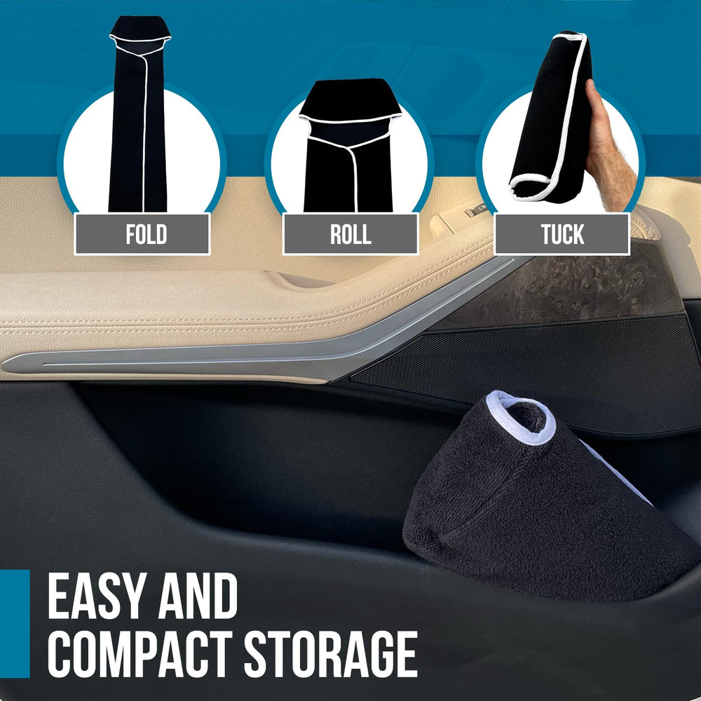 Dryva on family vehicle seat with kids, protecting upholstery from messes